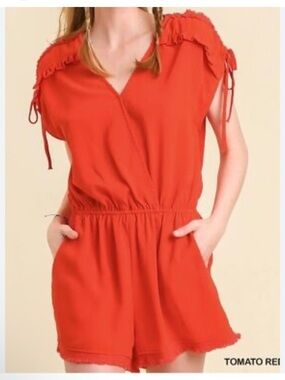 Umgee Red Shorts Romper NEW medium